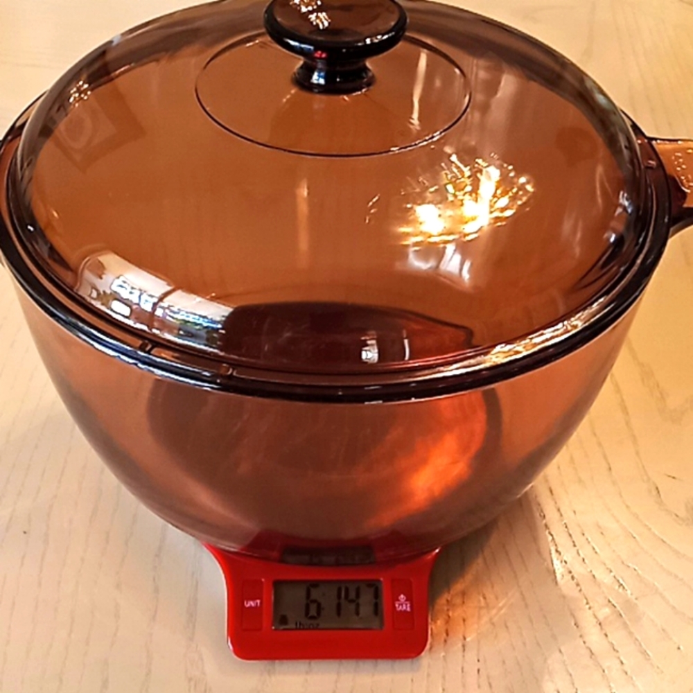 Vintage Corningware VISION/PYREX Amber Glass Round Pot With Lid. 4.5 Liter. USA. - Picture 12 of 14